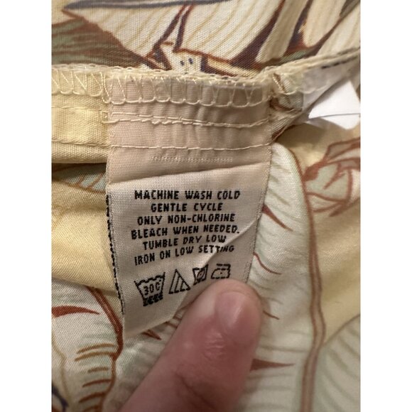 VTG Cooke Street 2XL Men's PULLOVER Hawaiian Shirt USA Floral Yellow Blue Dad - Picture 5 of 7